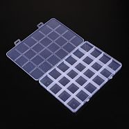 Plastic Bead Containers, 24 Compartments, Rectangle, Clear, 19x13.5x1.85cm(X1-CON-YW0001-06)