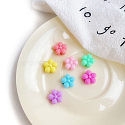 Opaque Acrylic Beads, Flower, Mixed Color, 15.1x14.6x8.5mm, Hole: 2.6mm(X-OACR-K008-21)