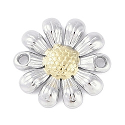 304 Stainless Steel Links Connector Charms, Sunflower, Golden & Stainless Steel Color, 14x2mm, Hole: 1.2mm(STAS-L022-410P)