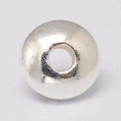 925 Sterling Silver Spacer Beads, Disc, Silver, 5x2.5mm, Hole: 1.5mm(STER-K021-03S-5mm)