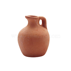 Mini Ceramic Vase Miniature Ornaments, Micro Landscape Garden Dollhouse Accessories, Pretending Prop Decorations, Pot, Sienna, 28x22mm, Hole: 6mm(BOTT-PW0002-086)