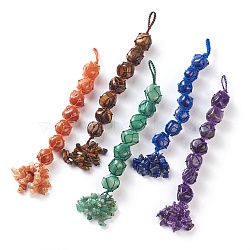 Natural Mixed Gemstone Car Hanging Decorations, Pendant Decorations, 220mm(HJEW-O002-09)