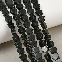 Synthetic Green Goldstone Beads Strands, Star, 8x8x4mm, Hole: 0.7mm, about 48pcs/strand, 13.94''(35.4cm)(GG-CBA199E-C03-01)