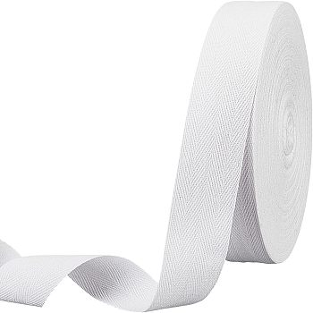 Cotton Cotton Twill Tape Ribbons, Herringbone Ribbons, for for Home Decoration, Wrapping Gifts & DIY Crafts Decorative, White, 35mm