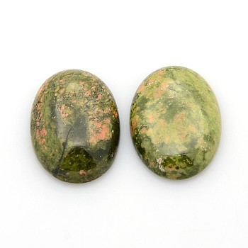 Natural Gemstone Cabochons, Oval, Unakite, 25x18x5~7mm