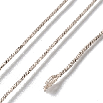 Polyester Twisted Cord, Round, for DIY Jewelry Making, Antique White, 1mm, about 49.21 Yards(45m)/Roll