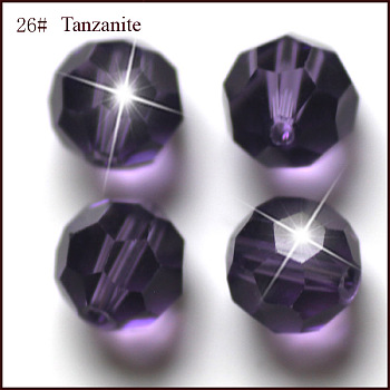 Imitation Austrian Crystal Beads, Grade AAA, Faceted(32 Facets), Round, Indigo, 8mm, Hole: 0.9~1.4mm