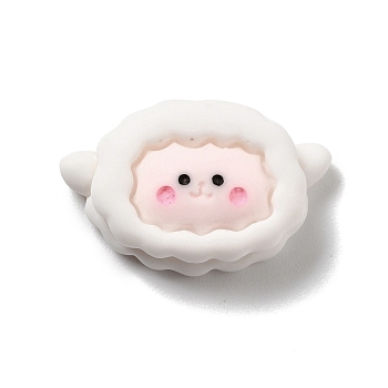 Opaque Resin Cabochons, Sheep, White, 16x24x7.5mm