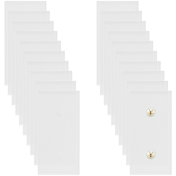 20Pcs Acrylic Earring Display Cards, Rectangle, Clear, 6x3x0.25cm, Hole: 2.5mm