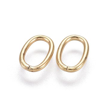 304 Stainless Steel Open Jump Rings, Oval, Golden, 10x6.5x1.1mm
