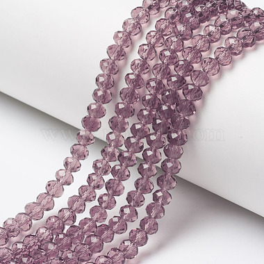 4mm PaleVioletRed Rondelle Glass Beads