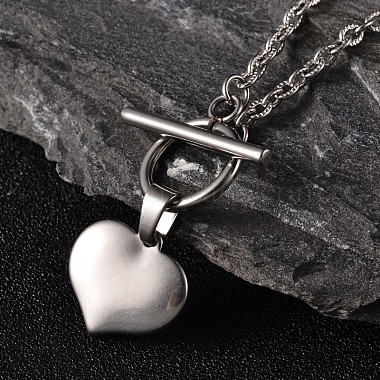 Collares lazo corazón 304 acero inoxidable de san valentín(X-NJEW-JN01484)-2