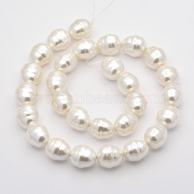 Coquille ovale brins perles de perles(BSHE-M008-09)-2