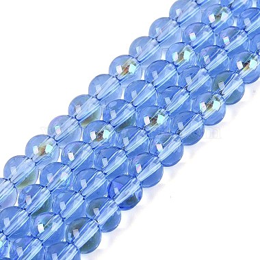 Transparent Electroplate Glass Beads Strands(EGLA-Q132-6MM-01A-16)-1