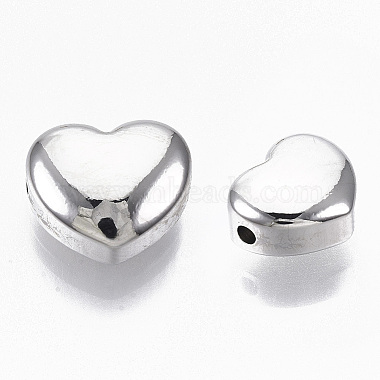 Real Platinum Plated Heart Stainless Steel Beads