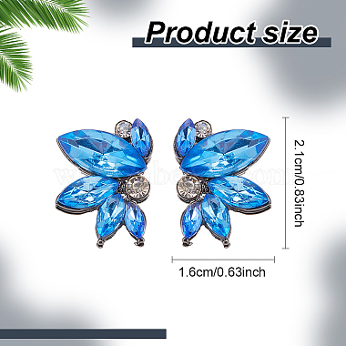 6 Pairs 6 Colors Sparkling Rhinestone Stud Earrings with Alloy Pins(EJEW-AN0004-32)-2