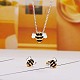 Brass Bee Stud Earrings and Pendant Necklace(JX122A)-4