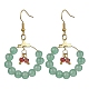 Boucles d'oreilles pendantes avec anneau en perles de verre imitation jade(EJEW-JE05568-02)-1