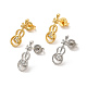 Rack Plating Brass Micro Pave Clear Cubic Zirconia Violin Stud Earrings(EJEW-F301-26)-1