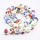 Mixed Styles Handmade Flower Printed Porcelain Ceramic Round Beads Strands(PORC-M004-01M)-2