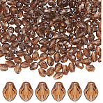 325Pcs Transparent Glass Beads Strands, Faceted, Teardrop, Coconut Brown, 8x6mm, Hole: 1.2mm(EGLA-PA0001-04B)