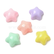 Cartoon Opaque Resin Cabochons, for Jewelry Making, Mixed Color, Star, 11.5x12x6mm(RESI-C039-01O)