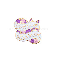 Valentine's Day Theme Alloy Brooches, Enamel Lapel Pin, for Backpack Clothes, Golden, Word, 29x32mm(VALE-PW0002-086A)