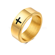 Stainless Steel Rotating Plain Band Ring, Fidget Spinner Ring for Calming Worry Meditation, Golden, US Size 10(19.8mm)(WG30601-34)