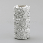 Macrame Cotton Cord, Twisted Cotton Rope, for Wall Hanging, Crafts, Gift Wrapping, White, 1.5~2mm, about 100yards/roll(300 feet/roll)(YC-R007-28)