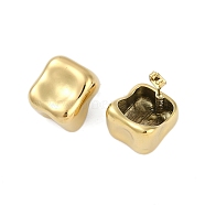 Ion Plating(IP) 304 Stainless Steel Square Stud Earrings for Women, Golden, 19.5x17.5mm(EJEW-K281-25G)