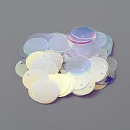 Iridescent PVC Paillette/Sequins Pendants, Flat Round, Ornament Accessories, Plum, 19x0.2mm, Hole: 1.4mm, about 250pcs/bag(PVC-WH0006-01C)