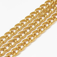 Unwelded Aluminum Curb Chains, Gold, 14x10x2.7mm(CHA-S001-108)
