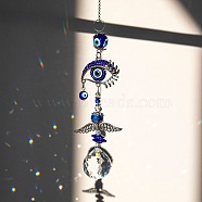 Evil Eye Pendant Decorations, Alloy & Glass Hanging Suncatchers, for Home Decoration, Eye Pattern, 430mm(HJEW-PW0002-04B)