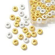 100Pcs 2 Colors Tibetan Style Alloy Beads, Donut Beads, Golden & Silver, 6x2mm, Hole: 2.5mm, 50pcs/color(PALLOY-YW0001-82)