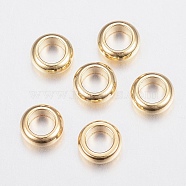 304 Stainless Steel Spacer Beads, Rondelle, Golden, 6x2mm, Hole: 4mm(X-STAS-H436-17E)