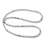 Round & Cube Synthetic Non-magnetic Hematite Beaded Necklaces, with Alloy Screw Clasps, Platinum Plated, 20.08 inch(51cm)(NJEW-Q341-07)