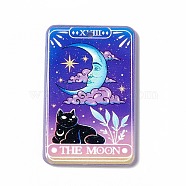 Printed Acrylic Pendants, Rectangle with Tarot Pattern Charm, Blue Violet, 43x27.5x2.4mm, Hole: 1.8mm(MACR-C013-05A)