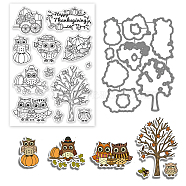 DIY Scrapbook Supplies, including PVC Plastic Stamps and Carbon Steel Cutting Dies Stencils, Thanksgiving Day Themed Pattern, Stamps: 16x11x0.3cm, Cutting Dies Stencils: 14.3x10.4x0.08cm(DIY-BC0005-44)