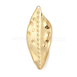 304 Stainless Steel Pendants, Leaf Charms, PVD Vacuum Plating, Real 18K Gold Plated, 38.5x15.5x3.5mm, Hole: 1mm(STAS-P380-28G)