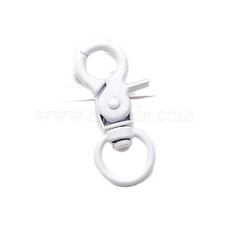 Spray Painted Iron Swivel Lobster Claw Clasps, White, 45mm(PW-WGA4F6C-05)