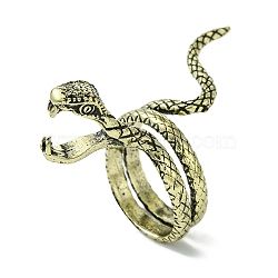 Snake Alloy Cigarette Holder Ring, Wrap Open Cuff Rings for Men, Lead Free & Cadmium Free, Antique Bronze, 8mm, Inner Diameter: 18mm(RJEW-K275-26AB)