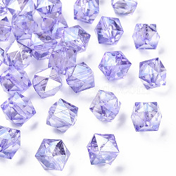 Transparent Acrylic Beads, Faceted, Rhombus, Medium Slate Blue, 13x14x13.5mm, Hole: 2mm, about 346pcs/500g(MACR-S373-100-P06)