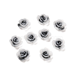 Luminous Resin Decoden Cabochons, Glow in the Dark Flower, Black, 9.5x5mm(RESI-K036-06B)