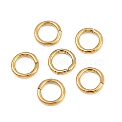 304 Stainless Steel Open Jump Rings, Ion Plating(IP), Golden, 6x1mm, Inner Diameter: 4.3mm, 18 Gauge(SA-CBAF81C-01I-G)