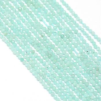 Natural Amazonite Bead Strands, Faceted, Round, 2mm, Hole: 0.5mm, about 170~180pcs/strand, 12.9 inch~13.3 inch(330~340mm)