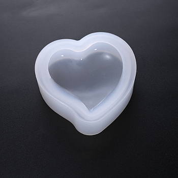Silicone Molds, Resin Casting Molds, For UV Resin, Epoxy Resin Jewelry Making, Heart, White, 5.2x4.8x1.6cm
