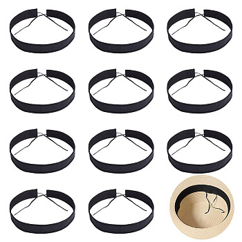 Polyester Sweatband, Hat Bands for Clothes Accessories, Black, 900mm