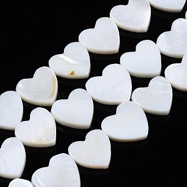 12mm Creamy White Heart Freshwater Shell Beads