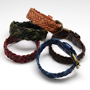 Mixed Color Leather+Iron Bracelets
