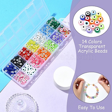 540pcs 14 Colors Transparent Acrylic Beads(TACR-YW0002-08)-4